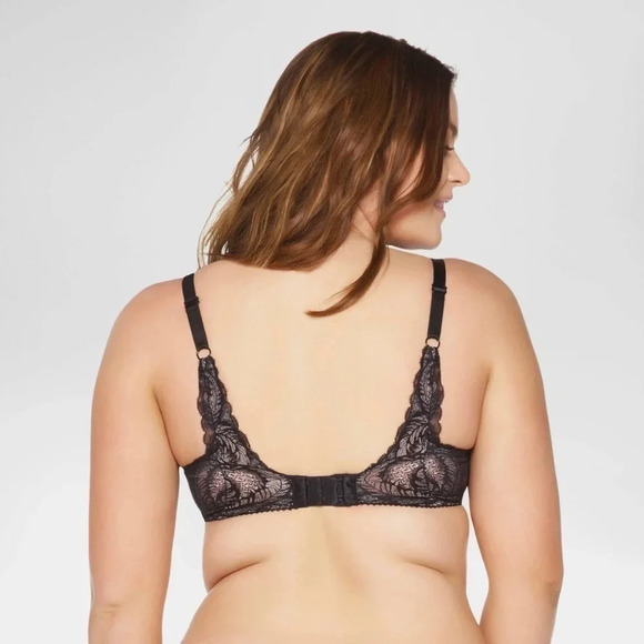 42D Paramour 115027 Lou Lou Lace Unlined UW‎ Bra Black - Picture 9 of 11